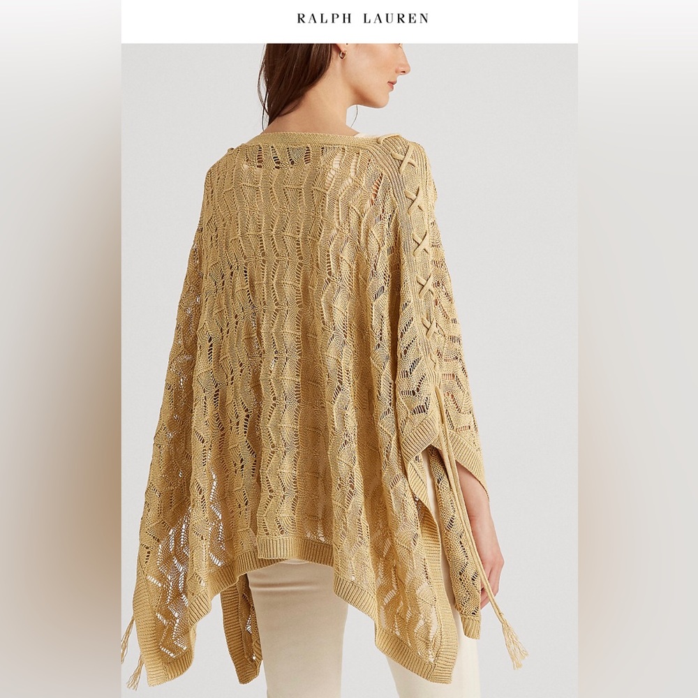 Lauren Ralph Lauren Linen Blend Poncho - Picture 14 of 16